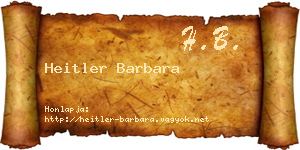 Heitler Barbara névjegykártya